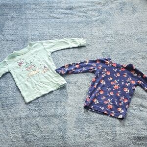 Kids' Long Sleeve Shirts - Green and Blue Floral